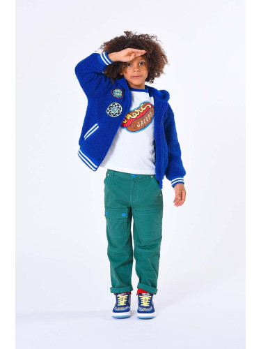 Детски суичър Marc Jacobs в тъмносиньо с качулка с апликация