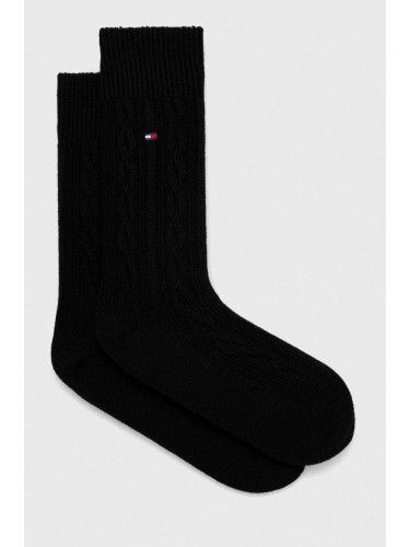 Чорапи с вълна Tommy Hilfiger в черно