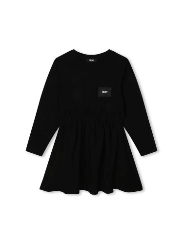 Детска рокля Dkny в черно къса разкроена