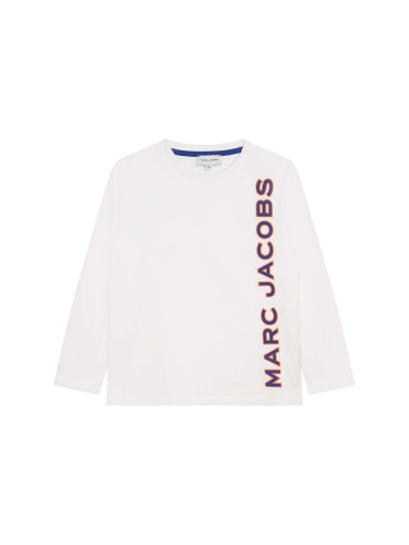 Детска блуза с дълги ръкави Marc Jacobs в бяло с принт