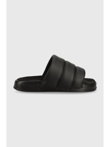 Чехли adidas Originals Adilette Essential Slide в черно с платформа IE9641