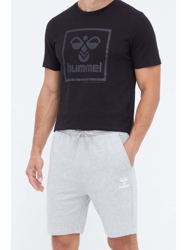Къс панталон Hummel в сиво с меланжов десен