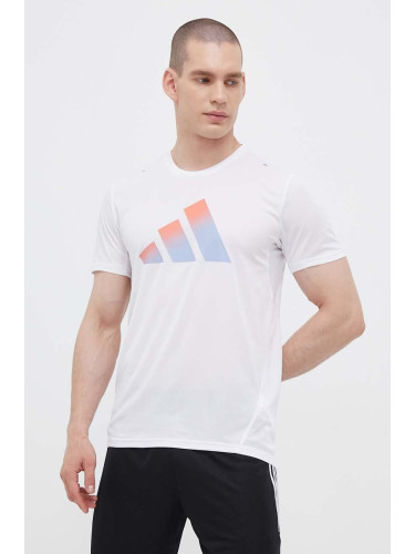 Тениска за бягане adidas Performance Run Icons в бяло с принт