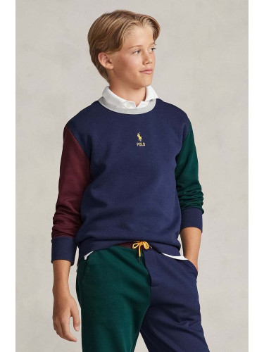 Детски суичър Polo Ralph Lauren в тъмносиньо с изчистен дизайн