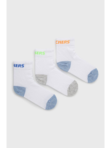 Детски чорапи Skechers (3 чифта) в бяло