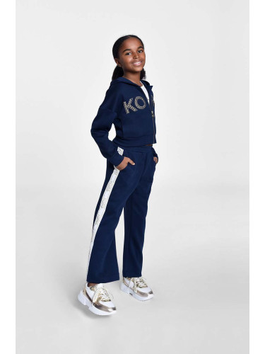 Детски спортен панталон Michael Kors в тъмносиньо с апликация