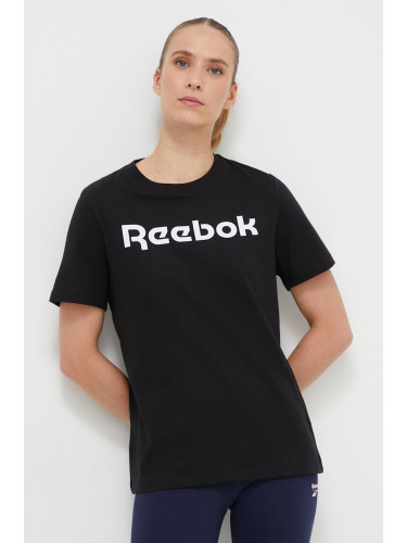 Памучна тениска Reebok в черно 100073083