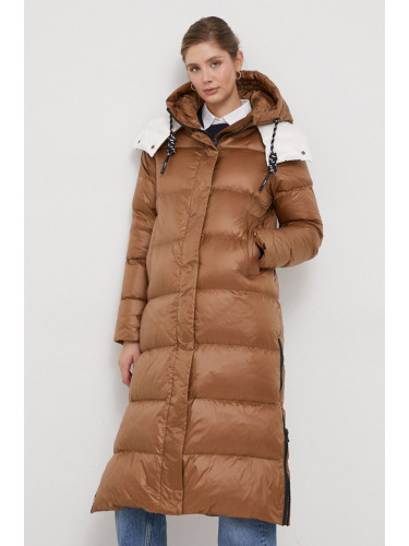 Пухено палто Deha в кафяво зимен модел