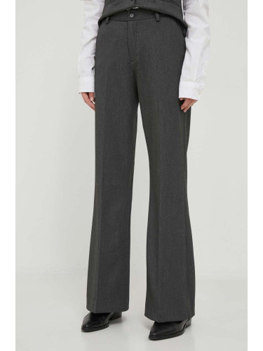 Панталон Mos Mosh в сиво със стандартна кройка, с висока талия