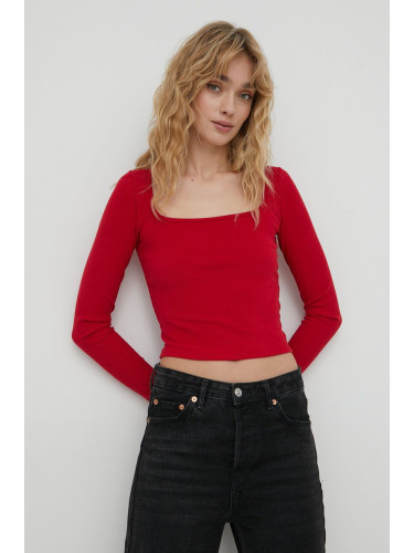 Блуза с дълги ръкави Hollister Co. в червено