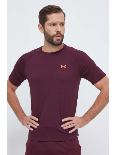 Тениска за трениране Under Armour в бордо с изчистен дизайн