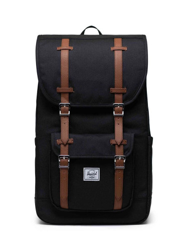 Раница Herschel Little America Backpack в черно голям размер с изчистен дизайн