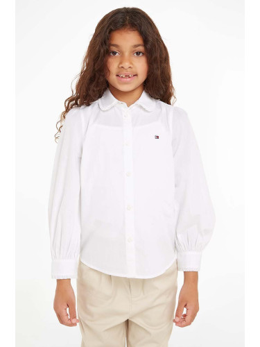 Детска памучна риза Tommy Hilfiger в бяло