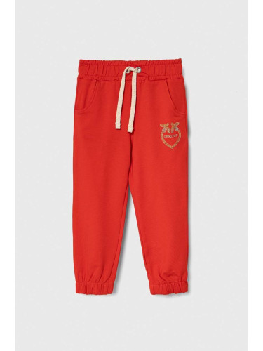 Детски спортен панталон Pinko Up в червено с принт