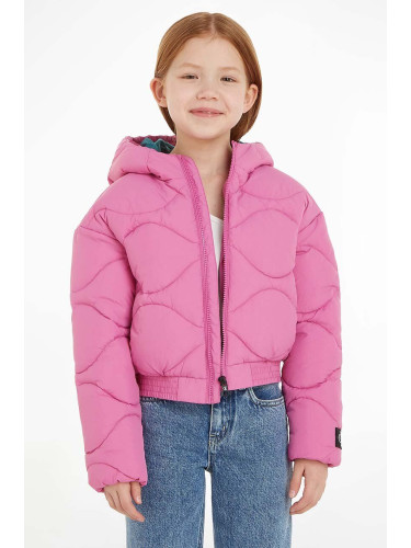 Детско яке Calvin Klein Jeans в розово