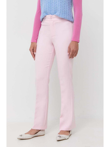 Панталон Silvian Heach в розово със стандартна кройка, с висока талия