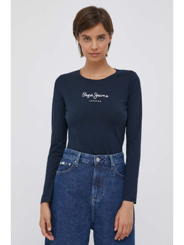 Блуза с дълги ръкави Pepe Jeans New Virginia в тъмносиньо