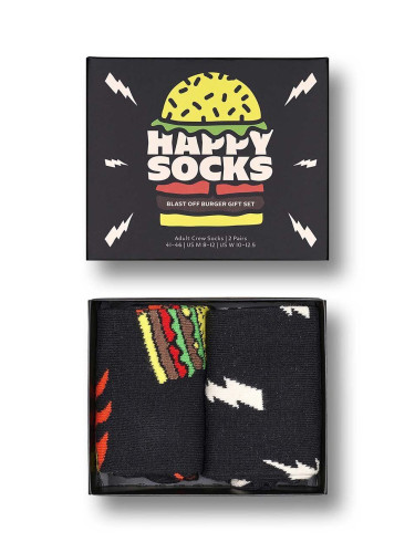 Чорапи Happy Socks Blast Off Burger Socks (2 броя) в черно
