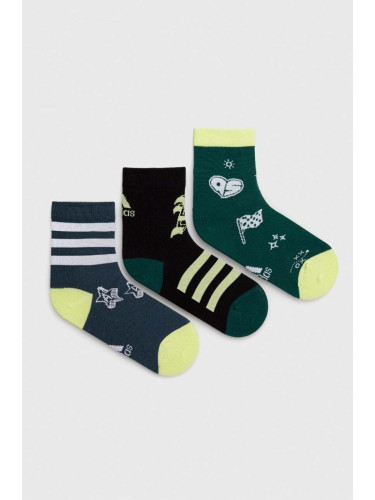 Детски чорапи adidas Performance (3 броя) в зелено
