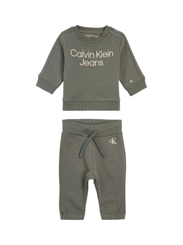 Бебешки анцуг Calvin Klein Jeans в зелено