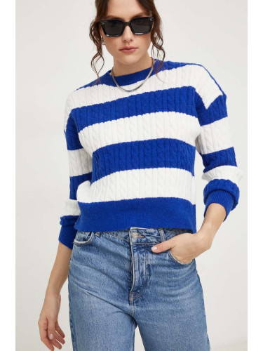 Пуловер Answear Lab дамски в синьо от лека материя
