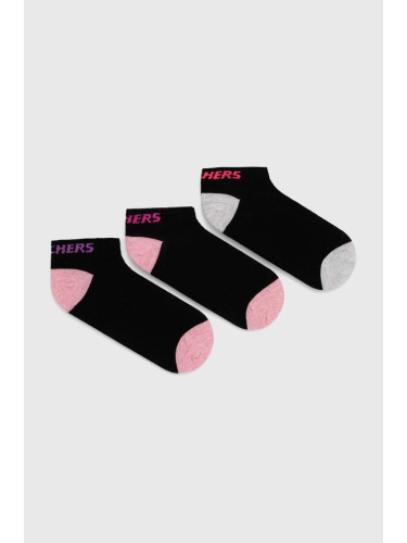 Детски чорапи Skechers (3 броя) в черно