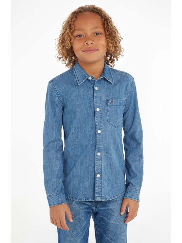 Детска риза Tommy Hilfiger в синьо