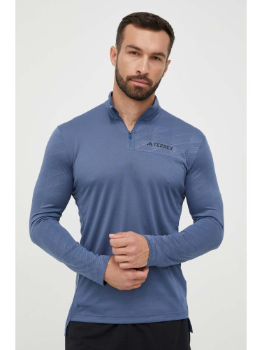 Спортна блуза с дълги ръкави adidas TERREX Multi в синьо с принт
