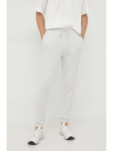 Памучен спортен панталон BOSS CASUAL в сиво с изчистен дизайн 50468448