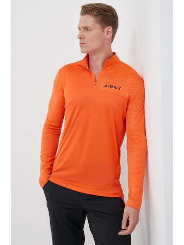 Спортен суичър adidas TERREX Multi в оранжево с принт