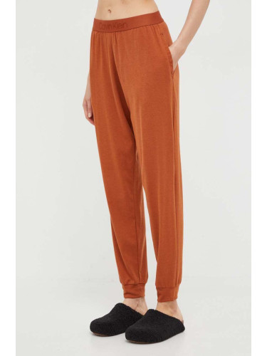 Долнище на пижама Calvin Klein Underwear дамско в оранжево