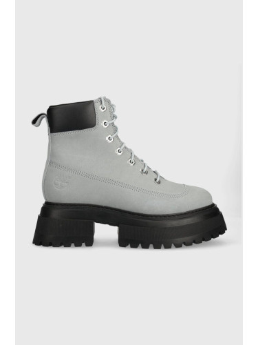 Кубинки Timberland Timberland Sky 6In LaceUp в сиво с платформа с лека изолация TB0A42AWEA31