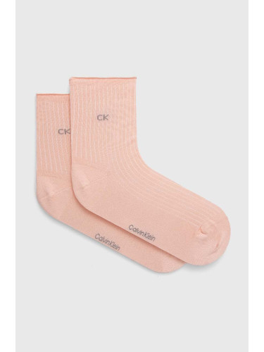 Чорапи Calvin Klein (2 броя) в розово