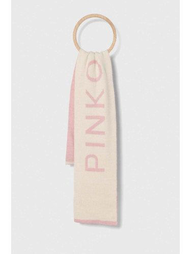 Детски вълнен шал Pinko Up в розово с десен