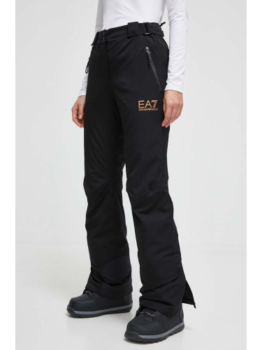 Ски панталон EA7 Emporio Armani в черно