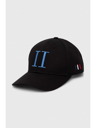Памучна шапка с козирка Les Deux в черно с апликация LDM702043