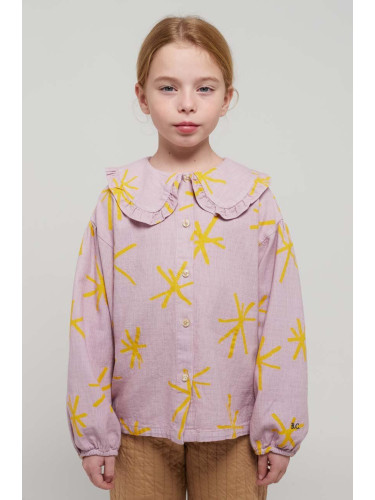 Детска памучна риза Bobo Choses в лилаво