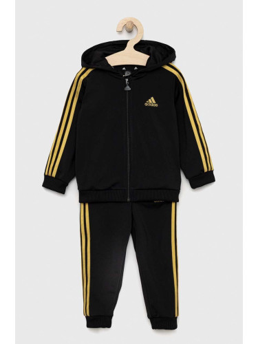 Детски анцуг adidas I 3S SHINY в черно