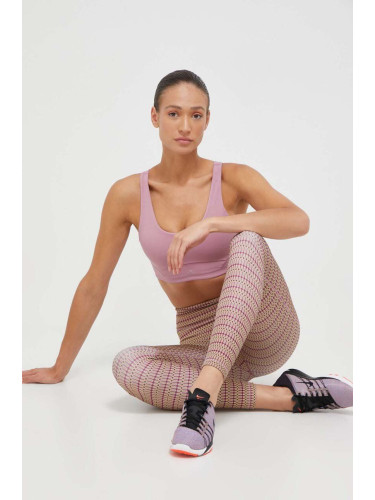 Клин за йога adidas Performance Studio в розово с десен