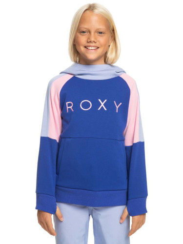 Детски суичър Roxy LIBERTY GIRL OTLR в синьо с качулка с принт