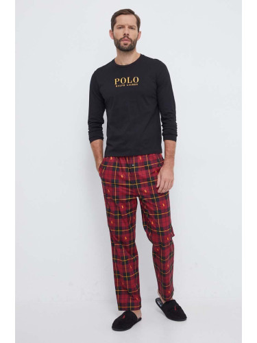 Памучна пижама Polo Ralph Lauren с десен