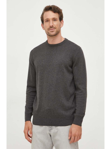 Памучен пуловер Barbour в сиво от лека материя