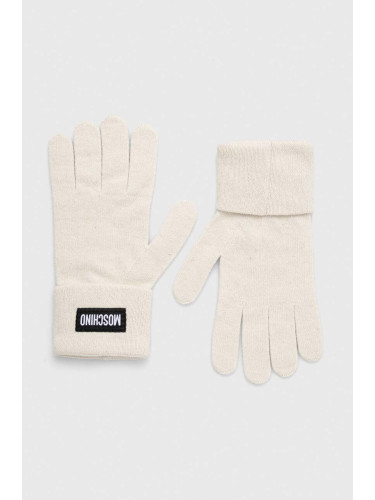 Кашмирени ръкавици Moschino в бежово