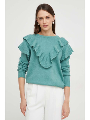 Пуловер Answear Lab дамски в зелено от лека материя