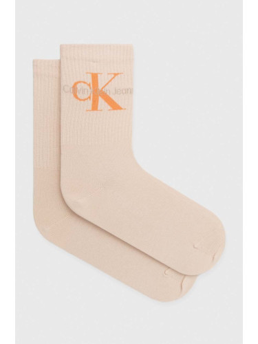 Чорапи Calvin Klein Jeans в бежово 701218750