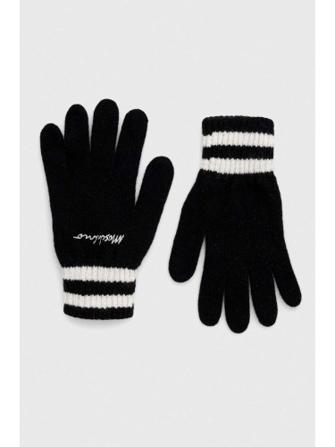 Вълнени ръкавици Moschino в черно