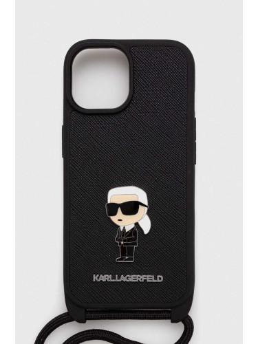 Кейс за телефон Karl Lagerfeld iPhone 15 6.1 в черно