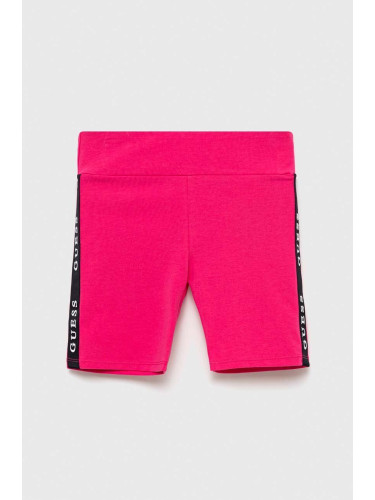 Детски къси панталони Guess в розово с апликация