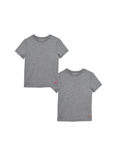 Детска тениска Levi's в сиво с изчистен дизайн