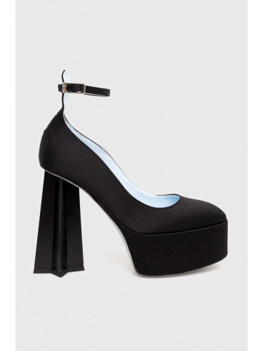 Обувки с дебел ток Chiara Ferragni в черно с дебел ток CF3240_001